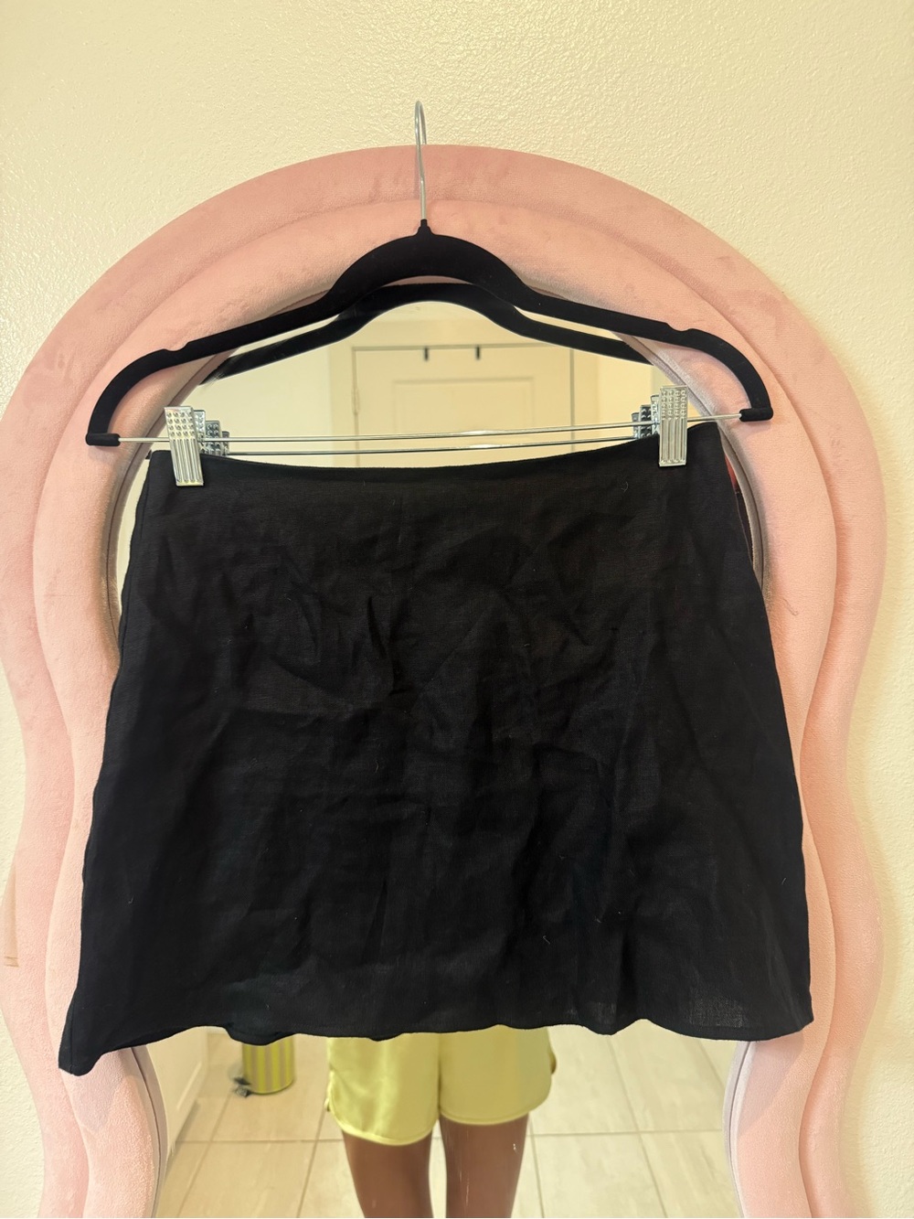 Reformation Black Women's Mini Skirt - Linen